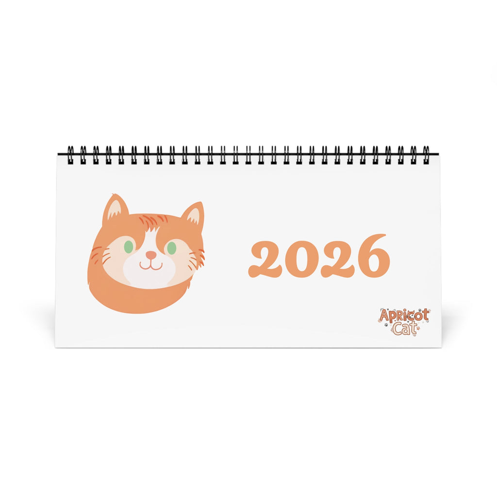 2026 Desk Calendar with Pet Illustrations | Cute Dog Cat Animal Desktop Calendar | Gift for Pet Lovers | Monthly Planner Stand - Apricot Cat Calendar