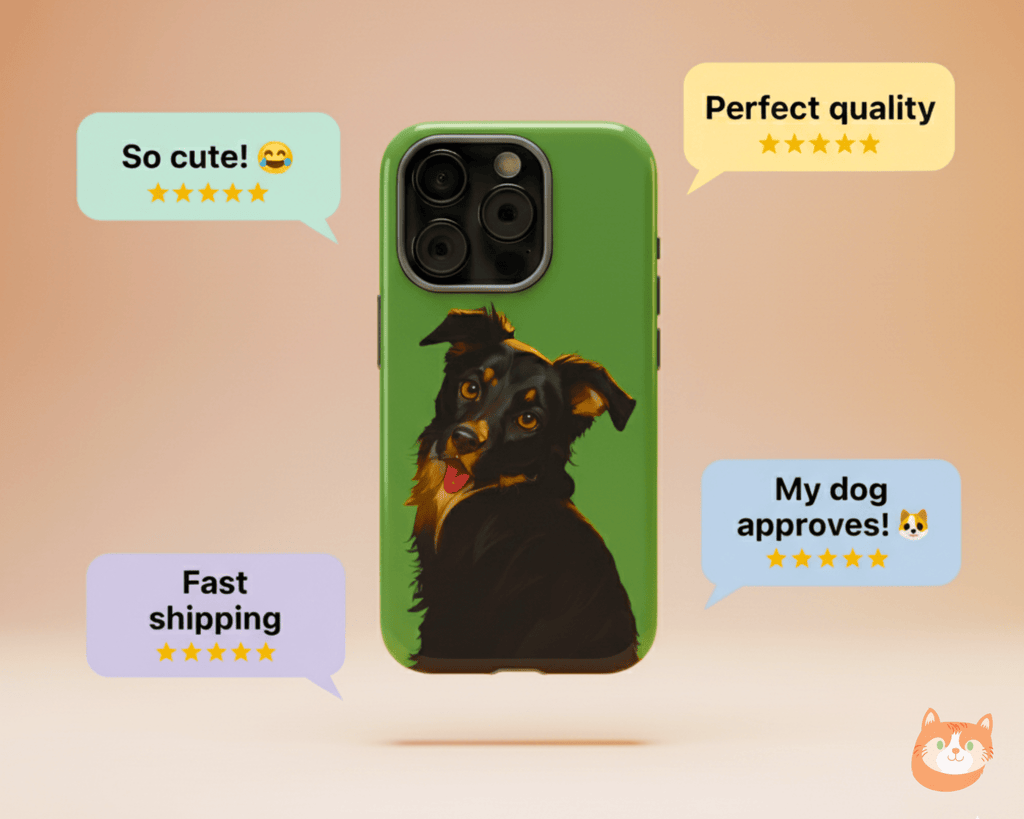 Custom Pet Phone Case | Personalized Dog Cat Portrait | Protective iPhone Case | Pet Lover Gift | Tough Dual Layer | Christmas Gift - Apricot Cat Phone Case