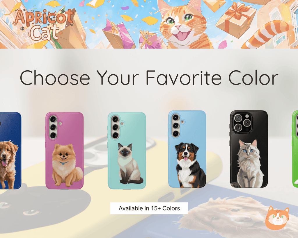 Custom Pet Phone Case | Personalized Dog Cat Portrait | Protective iPhone Case | Pet Lover Gift | Tough Dual Layer | Christmas Gift - Apricot Cat Phone Case