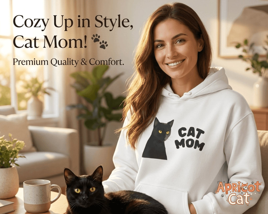 Custom Pet Portrait Hoodie | Personalized Dog Mom & Cat Dad Sweatshirt | Custom Pet Illustration from Photo | Gift for Pet Lovers - Apricot Cat Hoodie
