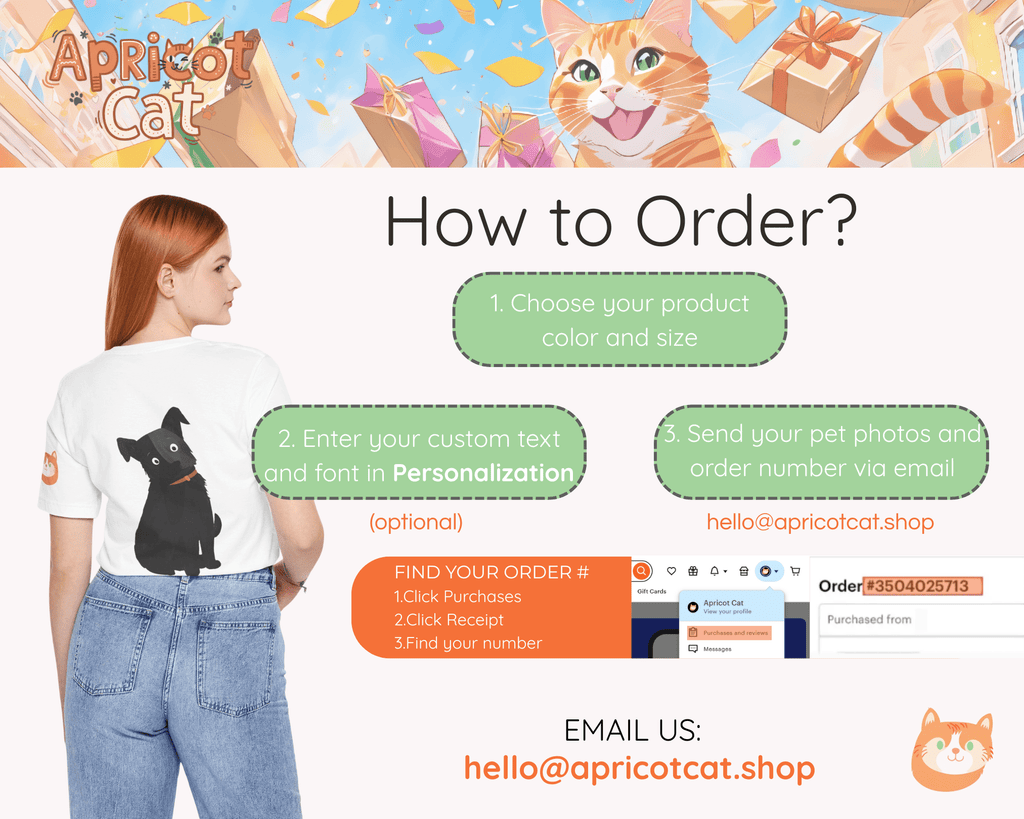 Custom Pet Portrait Hoodie | Personalized Dog Mom & Cat Dad Sweatshirt | Custom Pet Illustration from Photo | Gift for Pet Lovers - Apricot Cat Hoodie