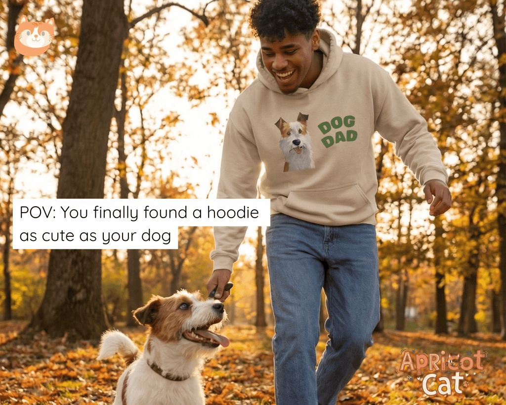 Custom Pet Portrait Hoodie | Personalized Dog Mom & Cat Dad Sweatshirt | Custom Pet Illustration from Photo | Gift for Pet Lovers - Apricot Cat Hoodie